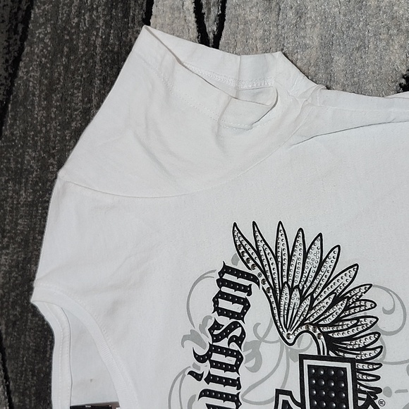 HARLEY DAVIDSON MOTORCYCLE 2010-2012 STUDDED BAR & SHIELD WINGS TEE-SHIRT LARGE - Picture 9 of 16